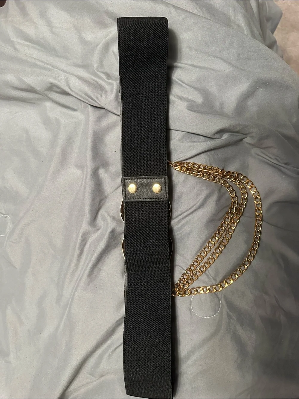 Gold Plus Size Buckle Black Chain Waist Belt - Women's Accessory